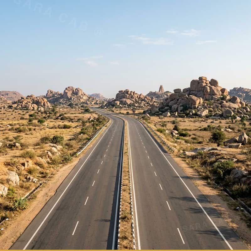Bangalore to Mantralayam Sri Raghavendra Swamy tempo traveller rental — 380 km via NH44 (Bengaluru-Hyderabad) via Anantapur & Adoni