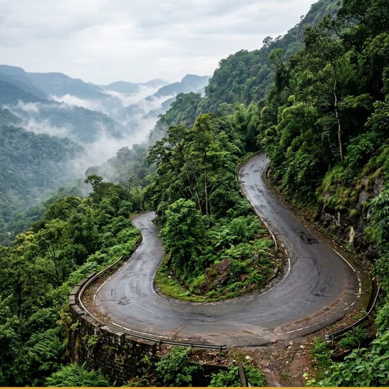 Madurai to Kodaikanal Lake & Pillar Rocks tempo traveller rental — 115 km via SH156 via Batlagundu & the Kodai ghat road